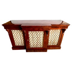 Antique Regency Mahogany Three Door Sideboard Credenza Server Dry Bar Buffer Antique Regency Mahogany Three Door Sideboard Credenza Server Dry Bar Buffer