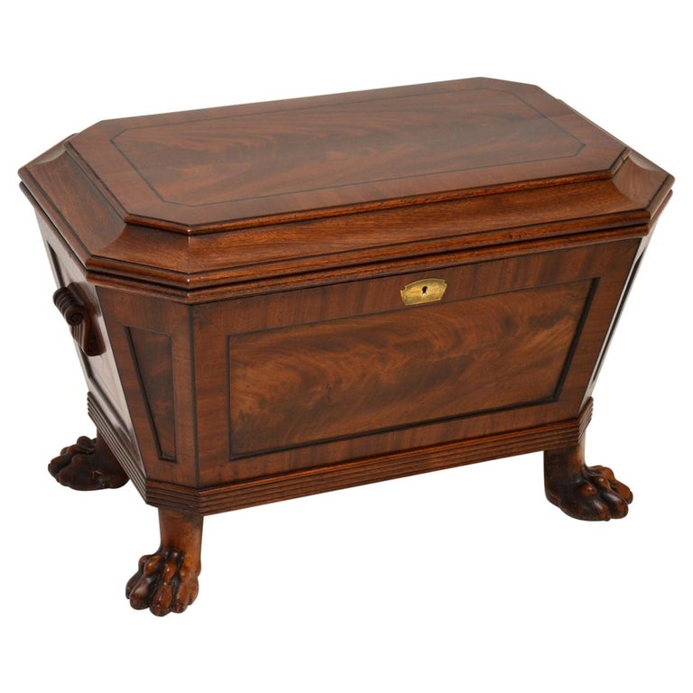 Antique Regency Mahogany Wine Cooler Cellarette For Sale at 1stDibs