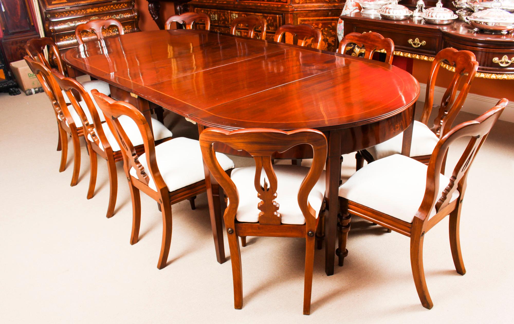 German Antique Regency Metamorphic Mahogany Dining Table, 19th C