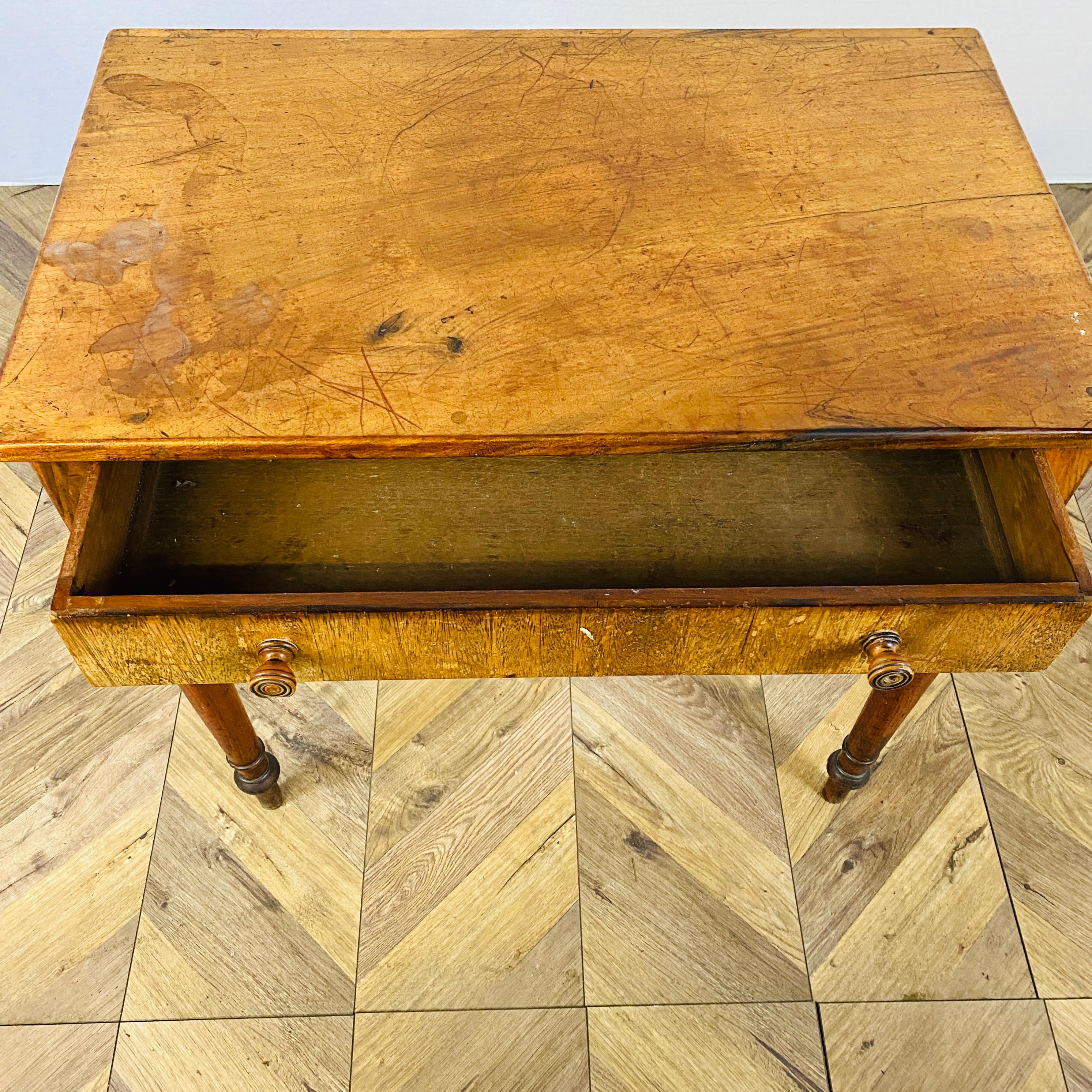 European Antique Regency Oak Desk or Side Table, circa c1820s For Sale