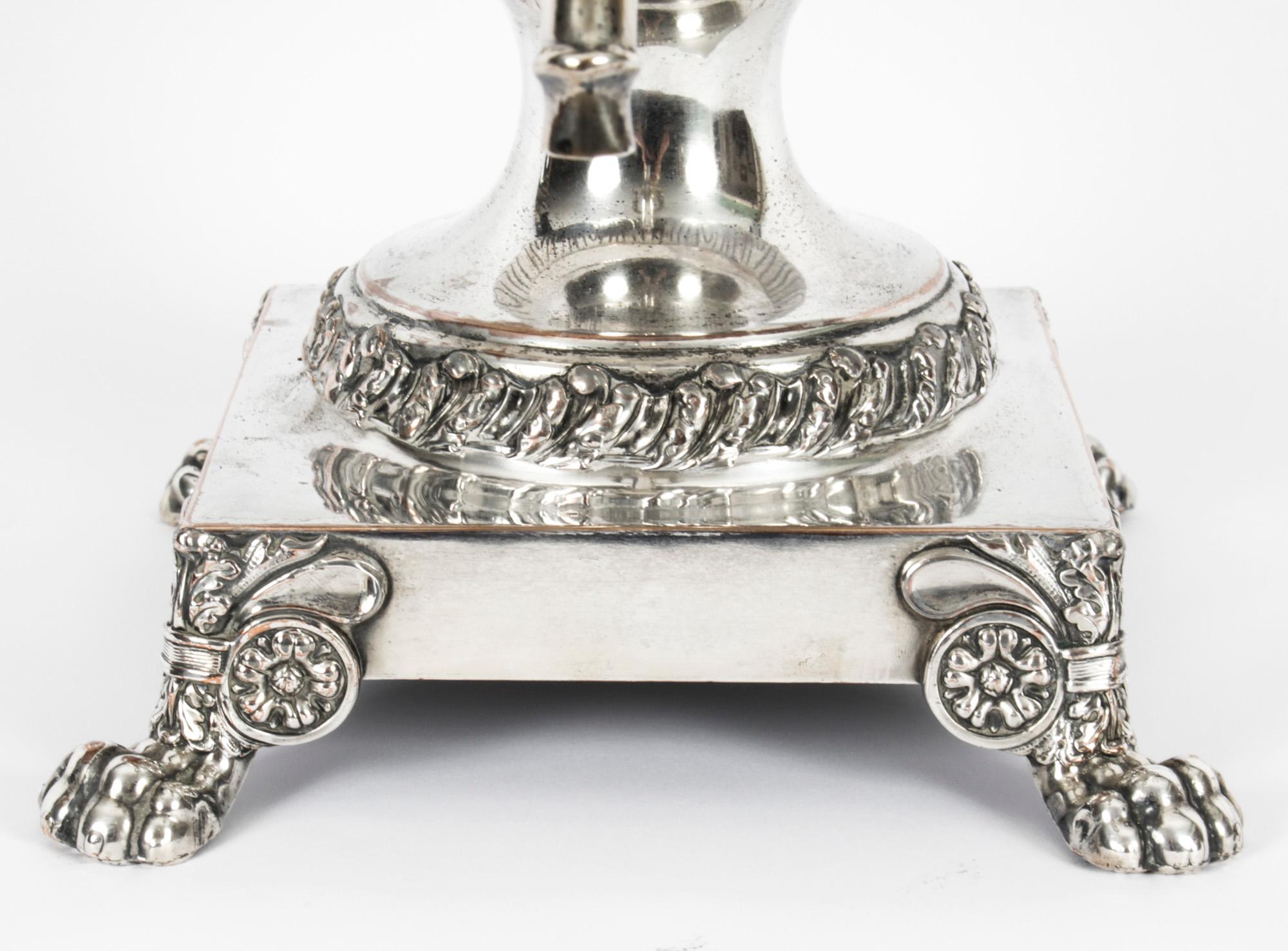 Antiguo Samovar Urna de Té chapada en Plata de Sheffield Siglo XIX en venta 8
