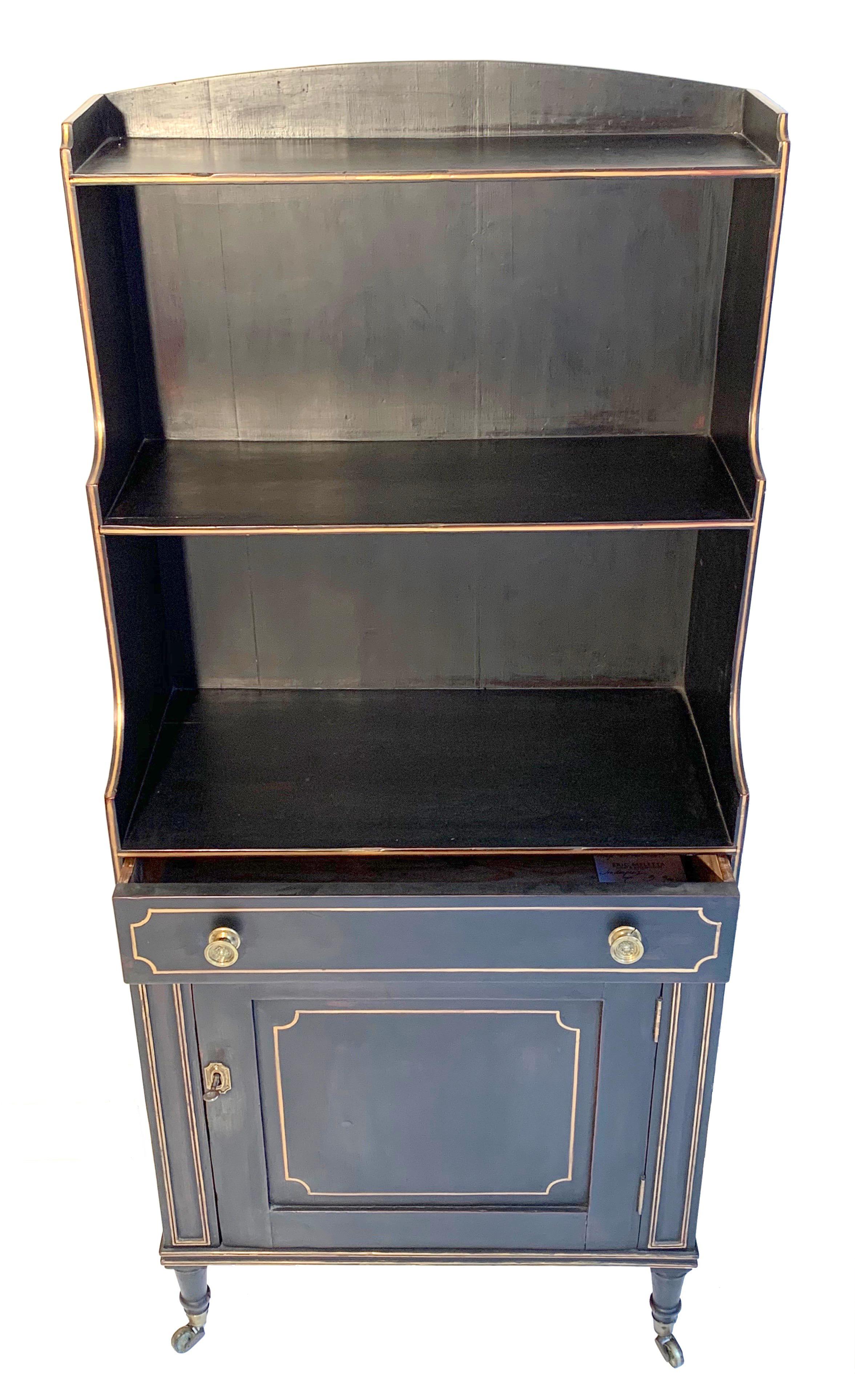 George III Antique Regency Open Bookcase Cabinet Beechwood, England, 1815