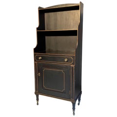 Antique Regency Open Bookcase Cabinet Beechwood, England, 1815