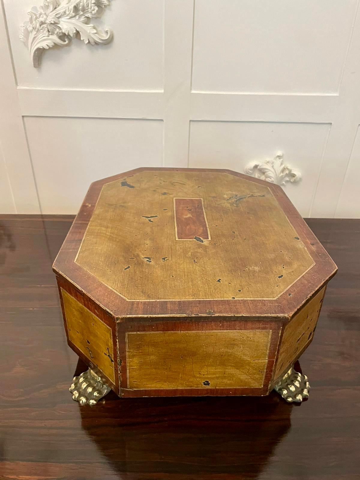 Antique Regency Painted Sewing Box In Good Condition In Suffolk, GB
