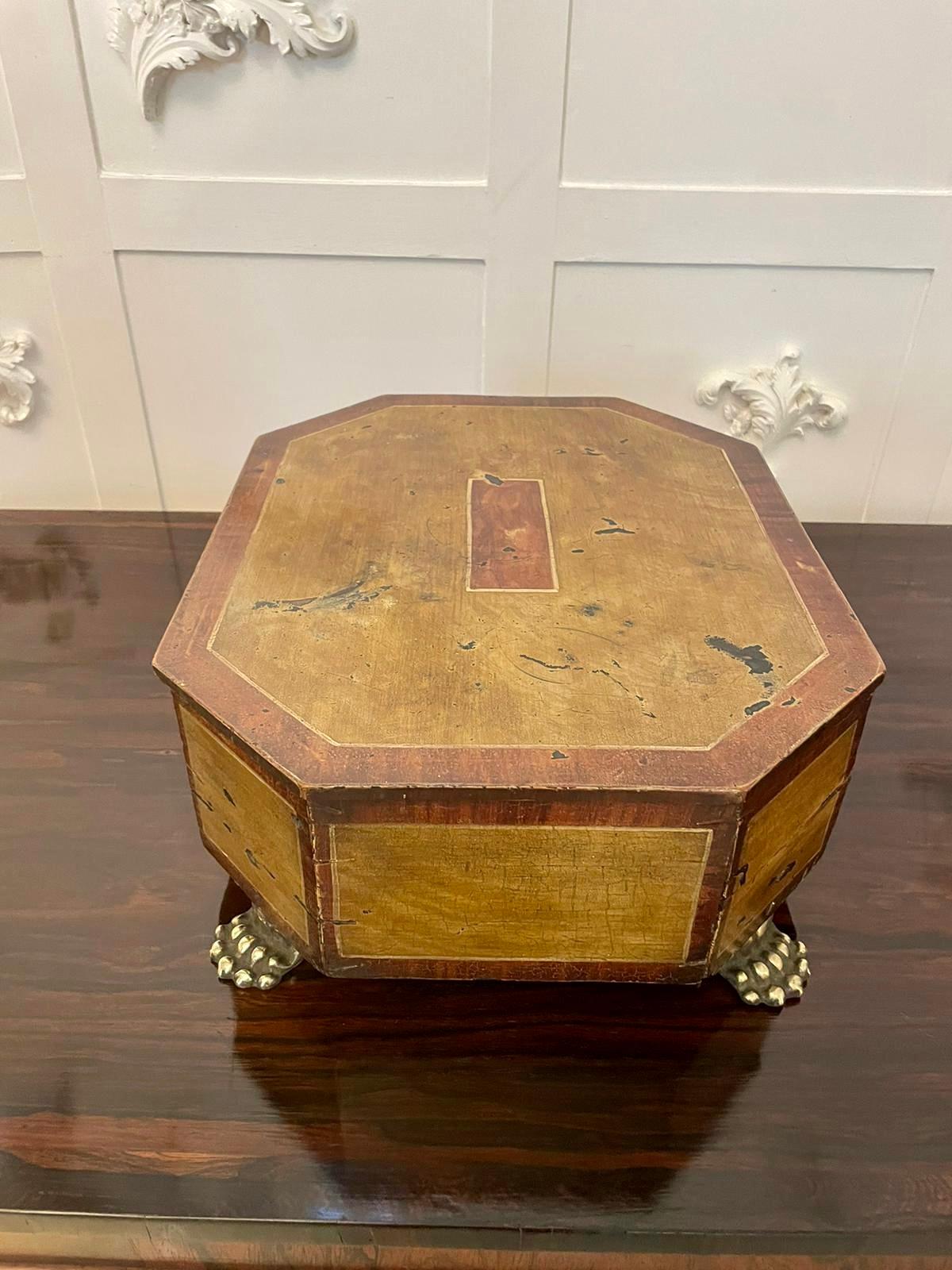 19th Century Antique Regency Painted Sewing Box