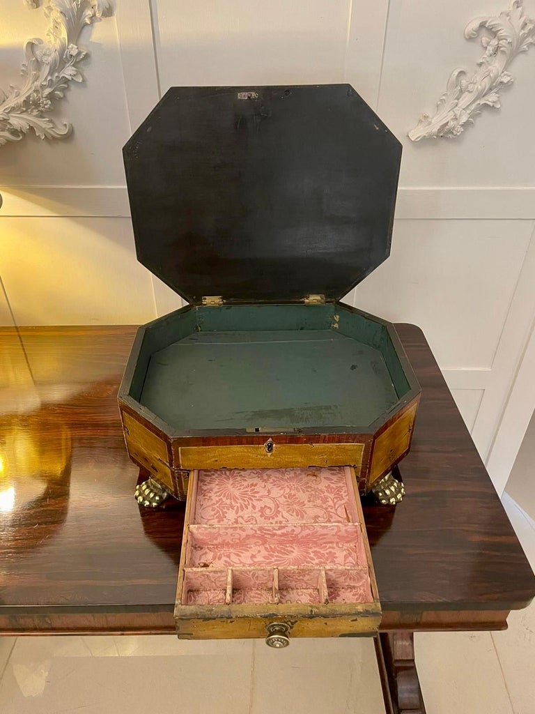 Antique Regency Painted Sewing Box For Sale at 1stDibs