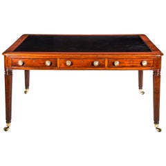 Antique Regency Partners Desk or Library Table, Early 19th Century