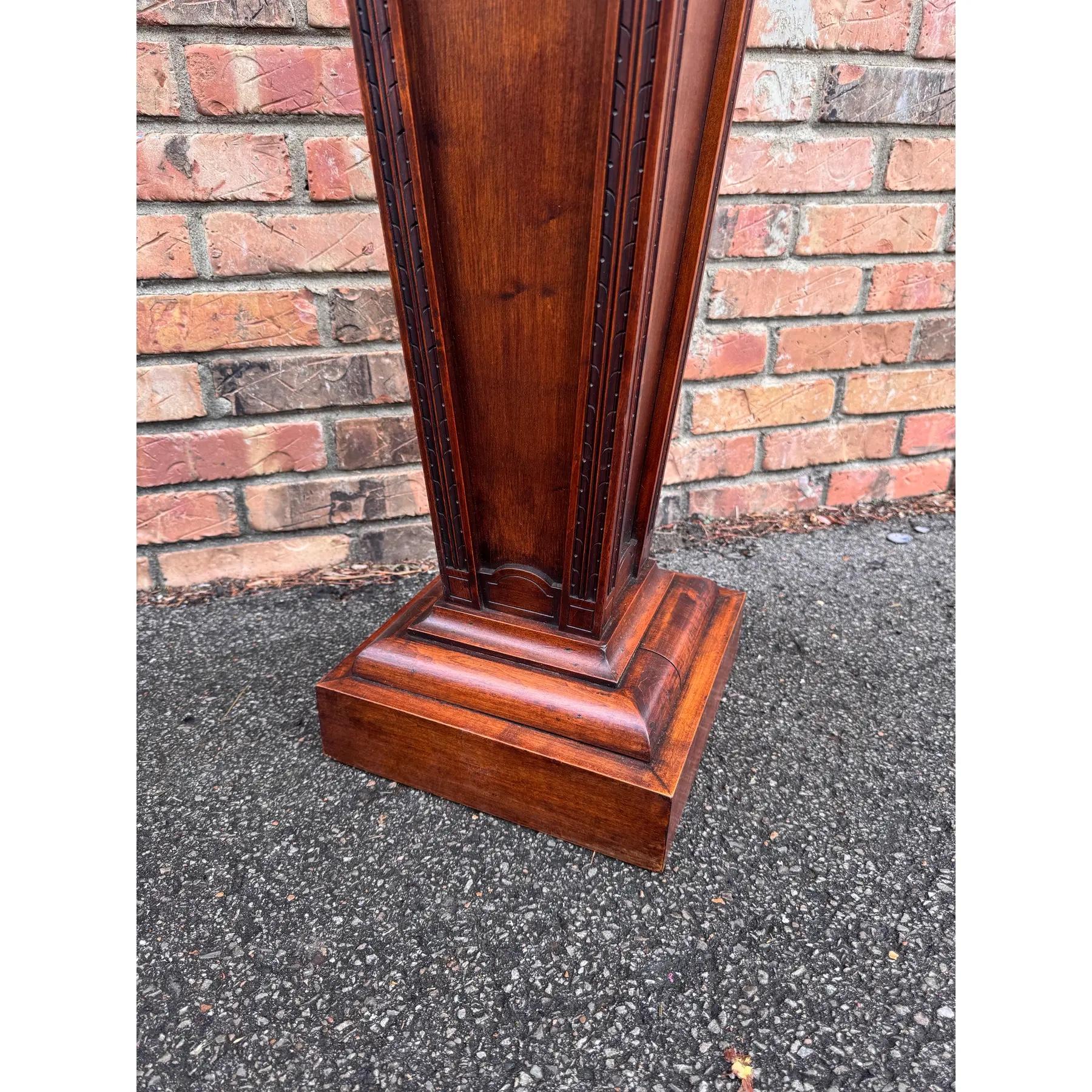 Antique Regency Pedestal in Wood and Marble In Good Condition For Sale In Nashville, TN