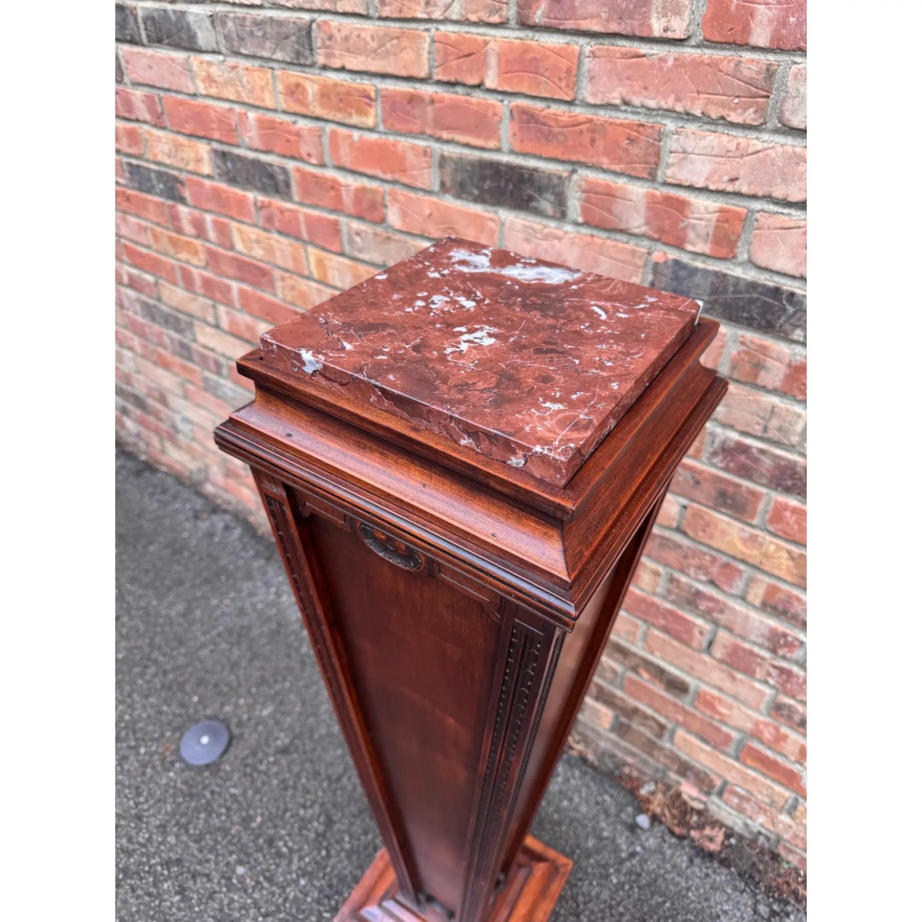 Antique Regency Pedestal in Wood and Marble For Sale 1