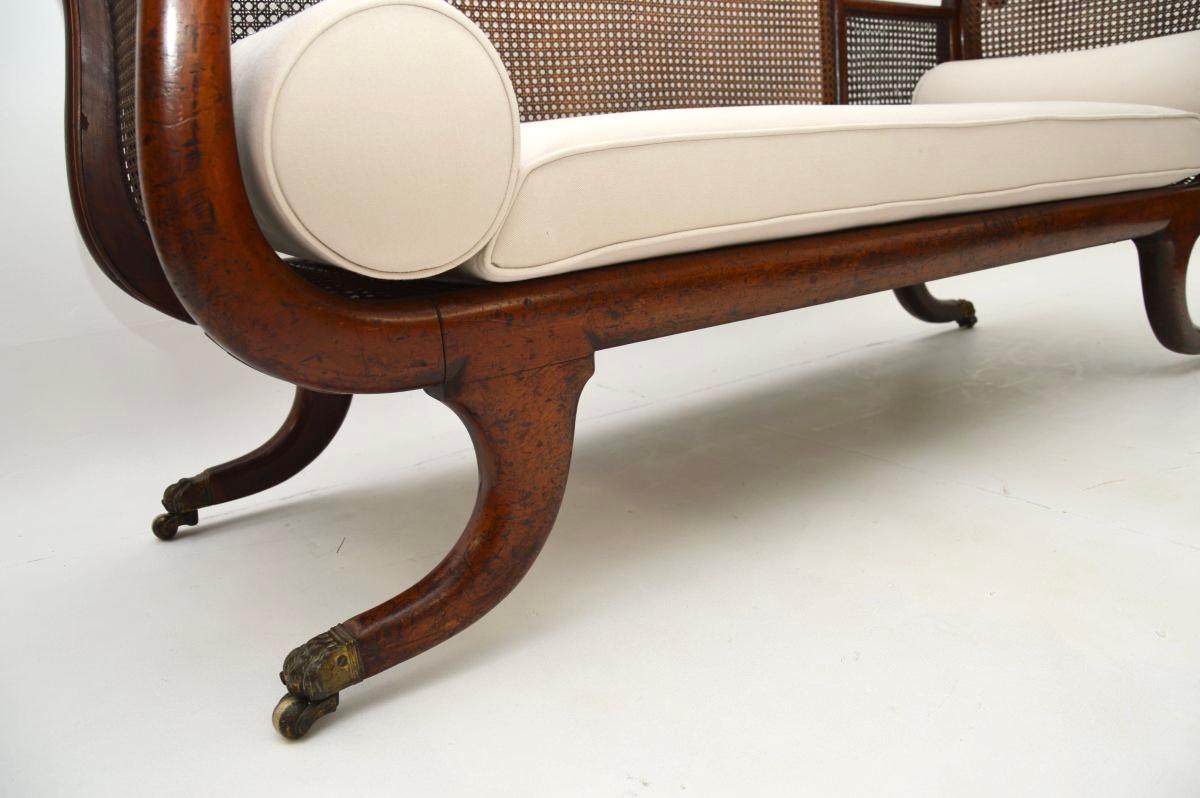 Antique Regency Period Caned Sofa For Sale 4