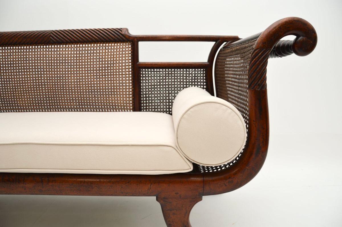 Antique Regency Period Caned Sofa For Sale 3