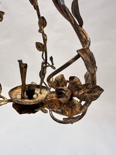 Antique Regency Period Gilded Chandelier Floral Motif