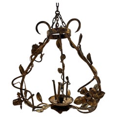 Antique Regency Period Gilded Chandelier Floral Motif