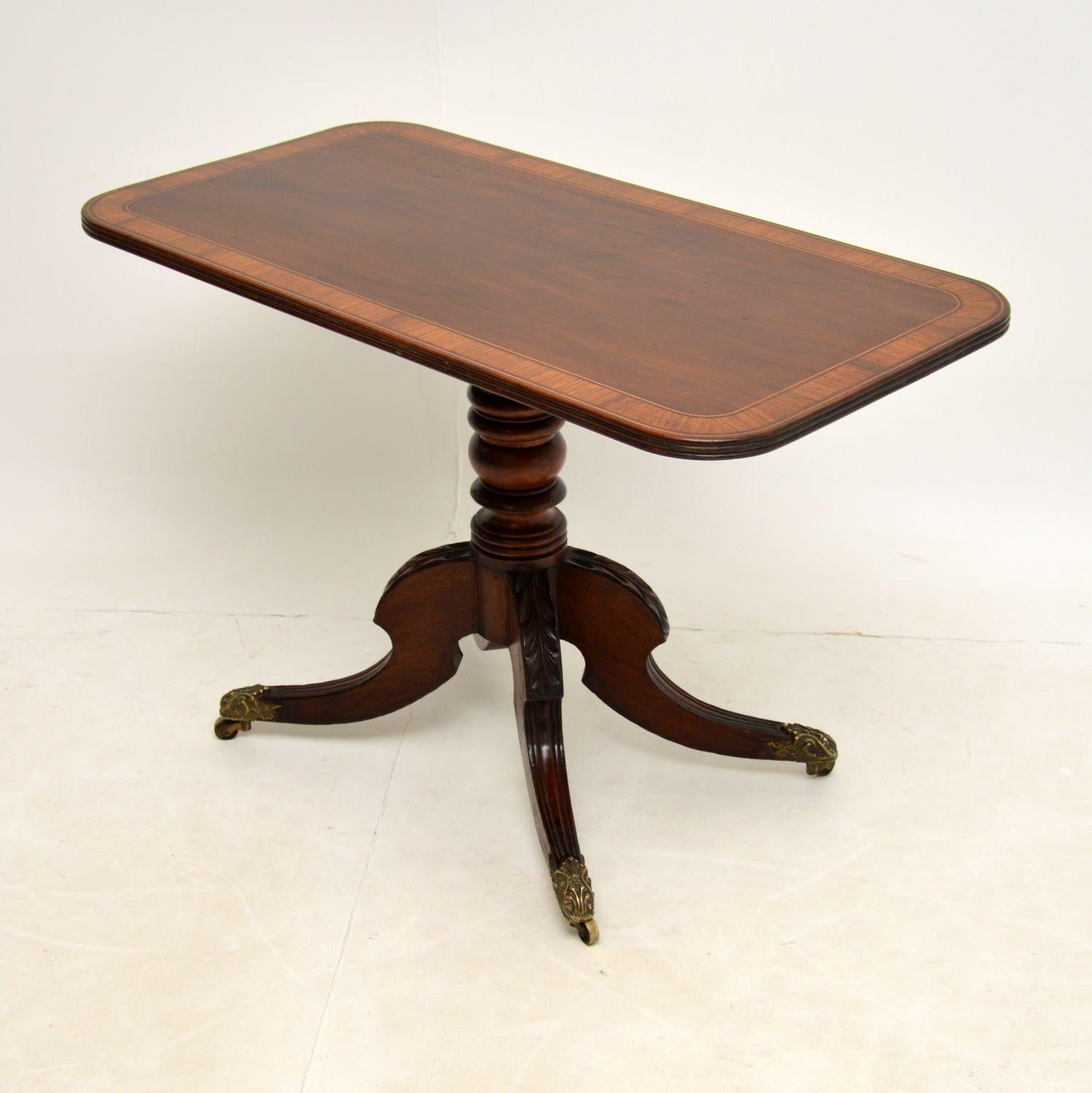 English Antique Regency Period Inlaid Mahogany Side Table