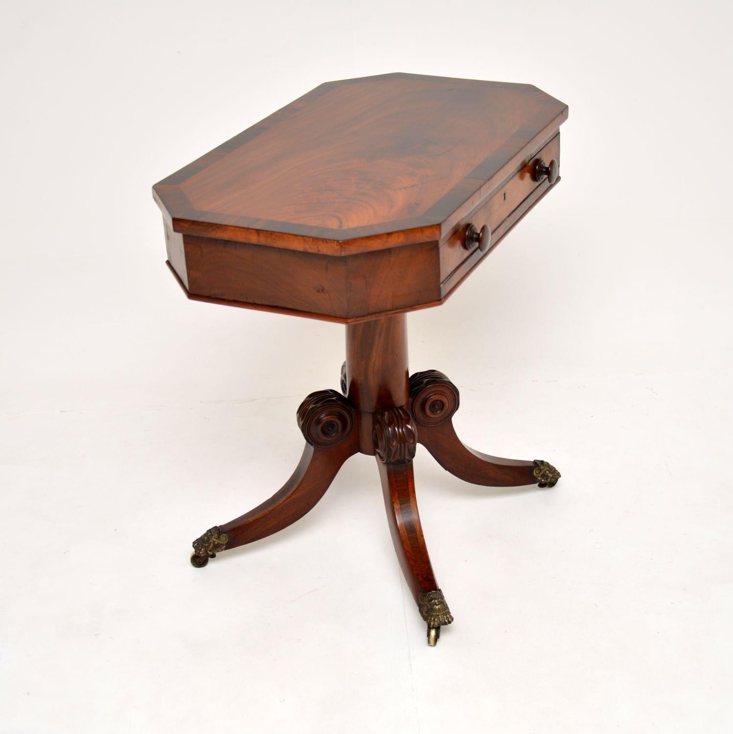 British Antique Regency Period Inlaid Side Table For Sale