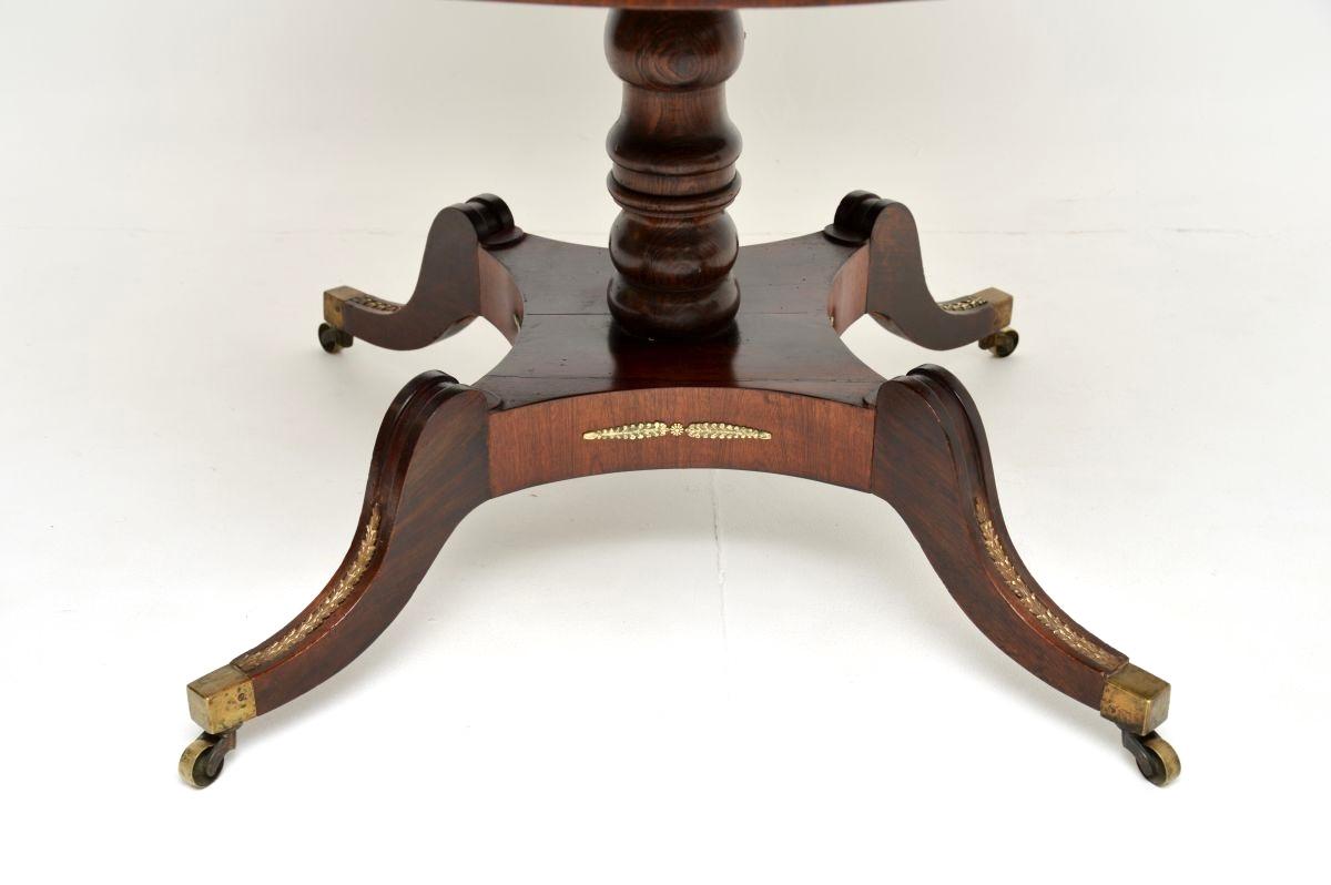 Antique Regency Period Leather Top Drum Table For Sale 5