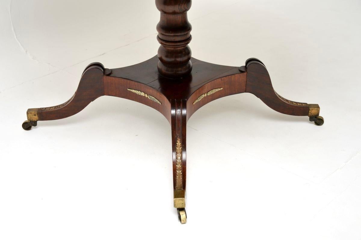 Antique Regency Period Leather Top Drum Table For Sale 6