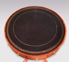 George III Rosewood Drum Table, Regency Style, England, 19th Century