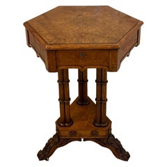 Ancienne table à lampe en Oak Oak Pollard Regency Table d'appoint avec plateau élévateur et base sculptée