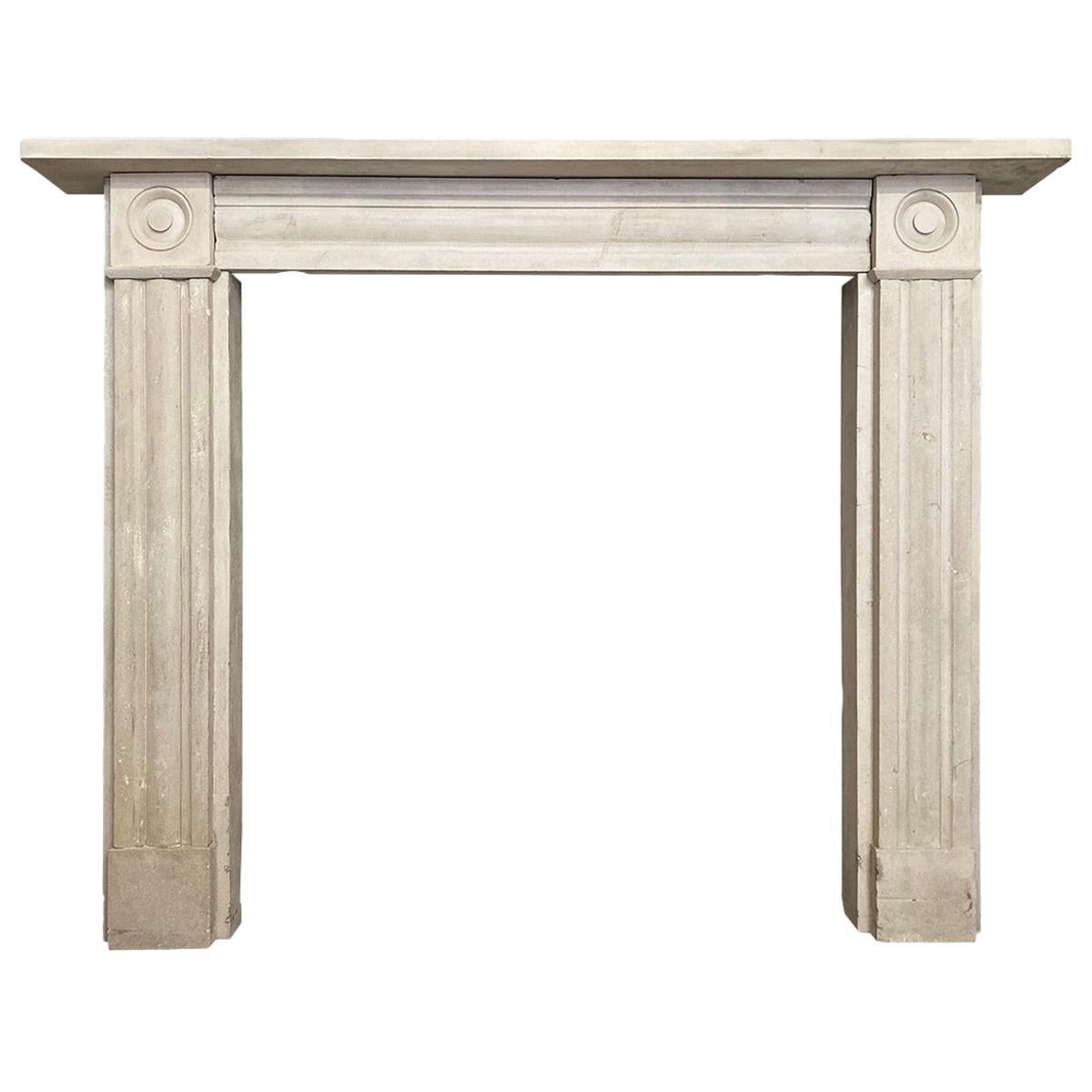 Antique Regency Portland Stone Fireplace Mantel