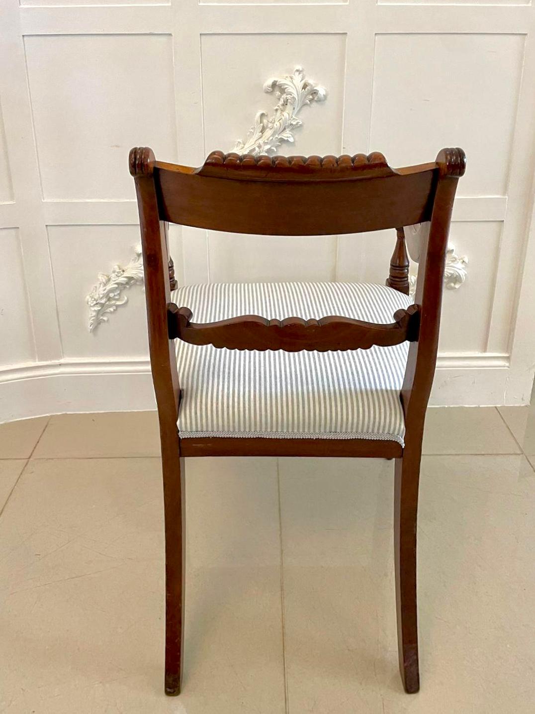 English Antique Regency Quality Carved Mahogany Desk Chair For Sale