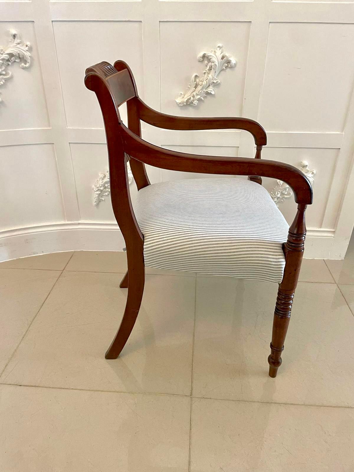 Antique Regency Quality Carved Mahogany Desk Chair In Good Condition For Sale In Suffolk, GB