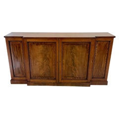 Antique Regency Quality Figured Mahogany Breakfront Four Door Sideboard