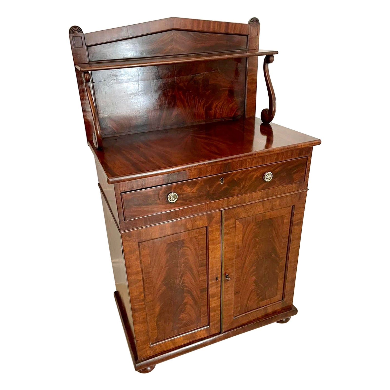 Antique Regency Quality Figured Mahogany Chiffonier