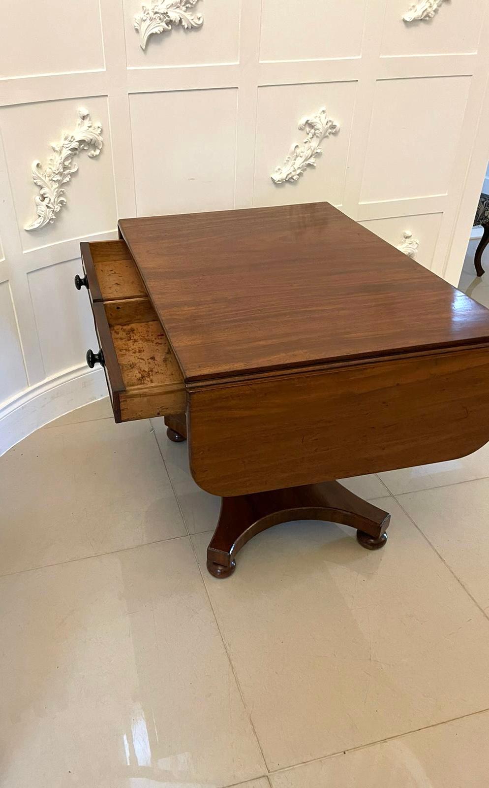 19th Century Antique Regency Quality Figured Mahogany Freestanding Sofa Table