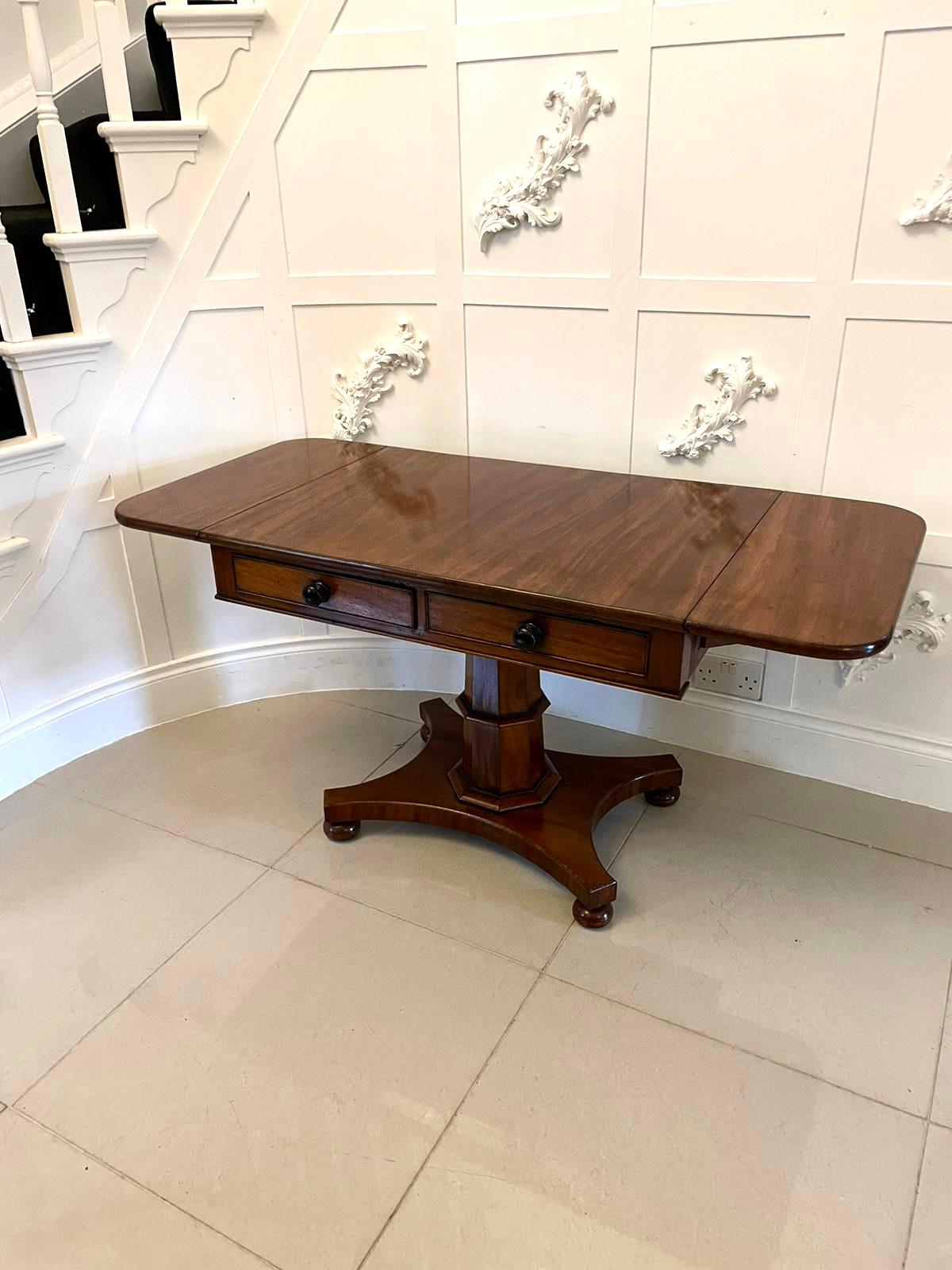 Antique Regency Quality Figured Mahogany Freestanding Sofa Table 1
