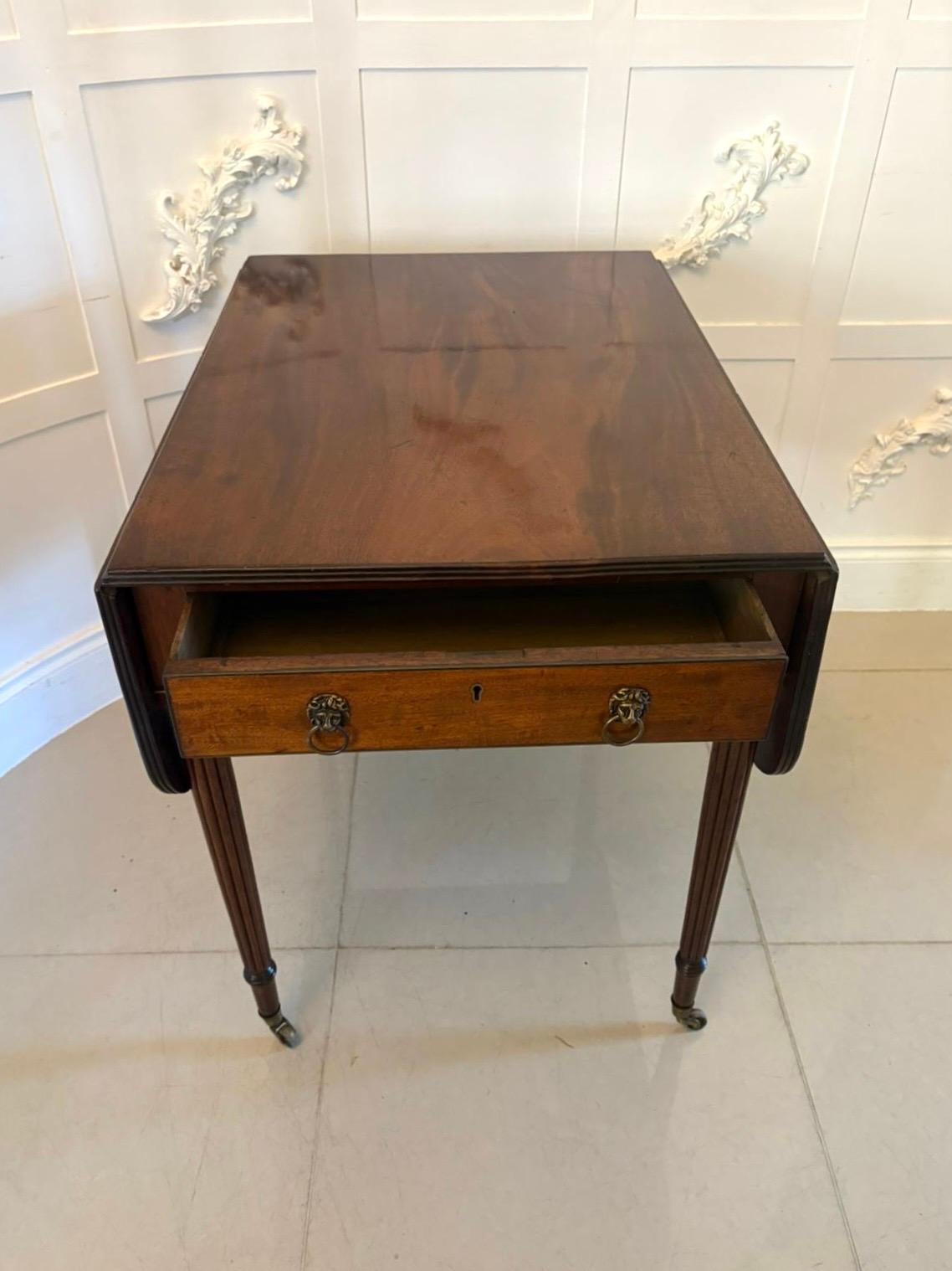 Antique Regency Quality Figured Mahogany Pembroke Table For Sale 3