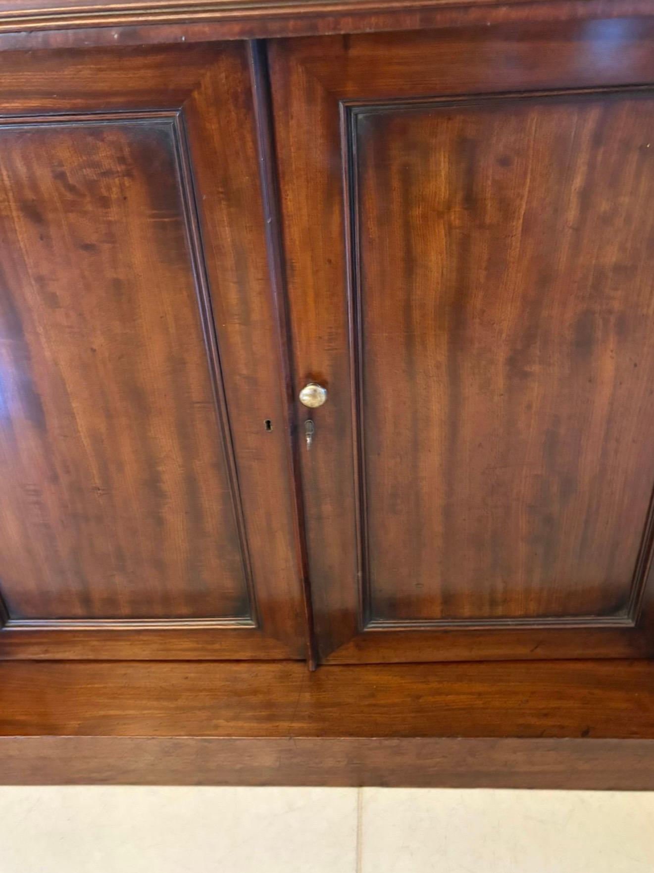 English Antique Regency Quality Figured Mahogany Sideboard For Sale