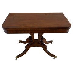 Mesa de cartas antigua de caoba de calidad Regencia