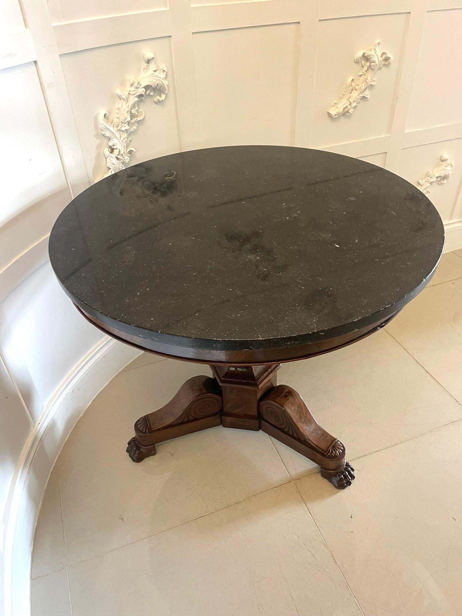 Other Antique Regency Quality Mahogany Circular Marble Top Centre/Lamp Table  For Sale