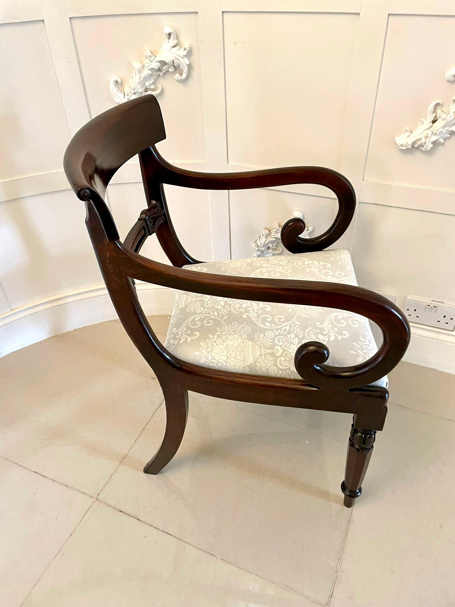 Antique Regency Quality Mahogany Desk Chair In Good Condition For Sale In Suffolk, GB