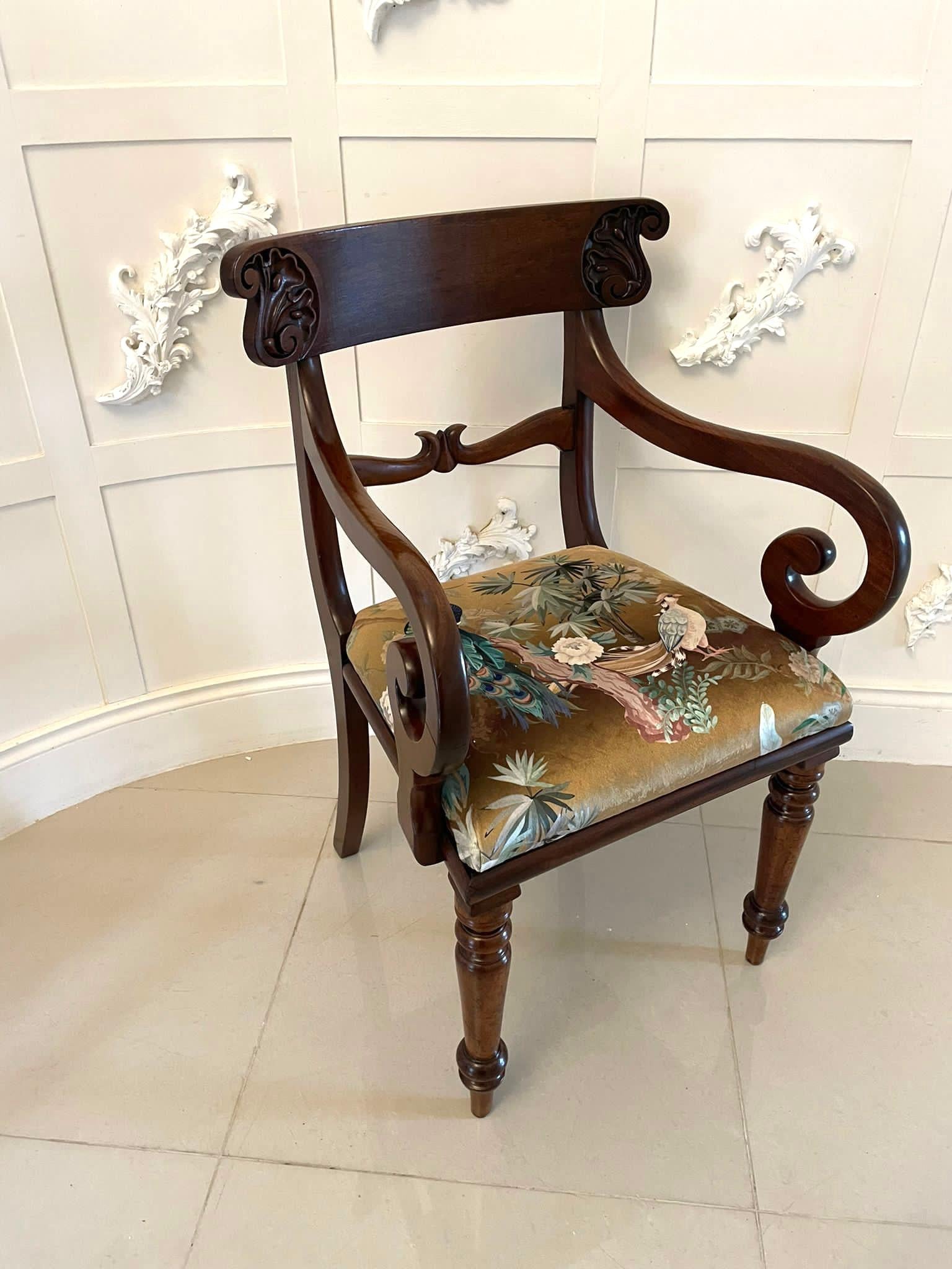 Antique Regency Quality Mahogany Desk Chair In Good Condition For Sale In Suffolk, GB