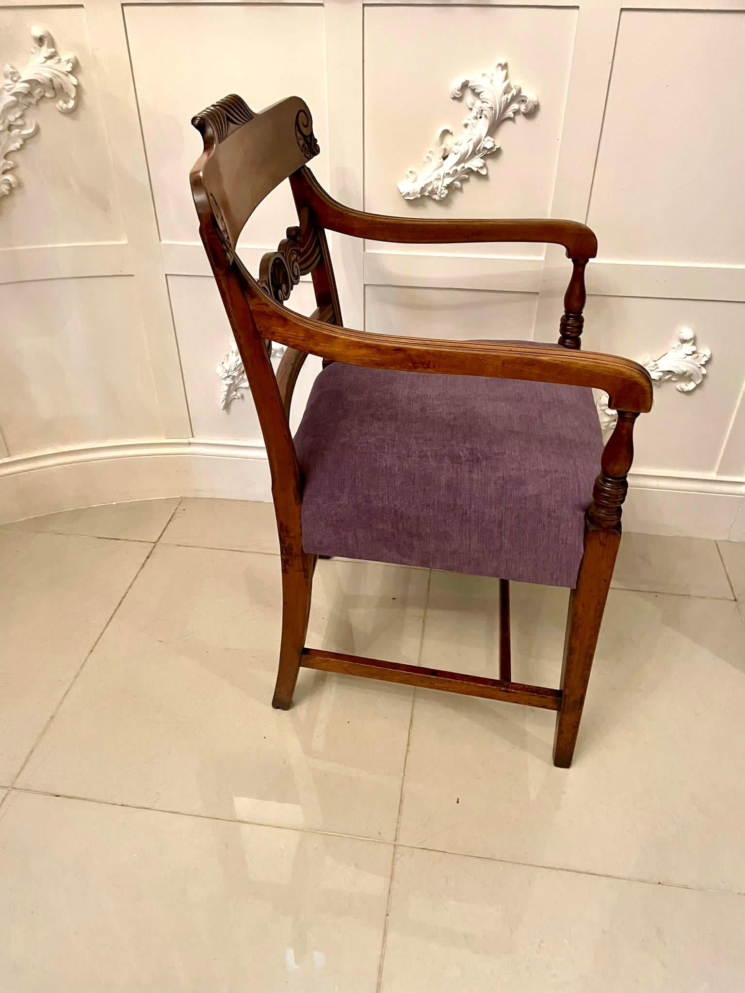 19th Century Antique Regency Quality Mahogany Desk Chair For Sale