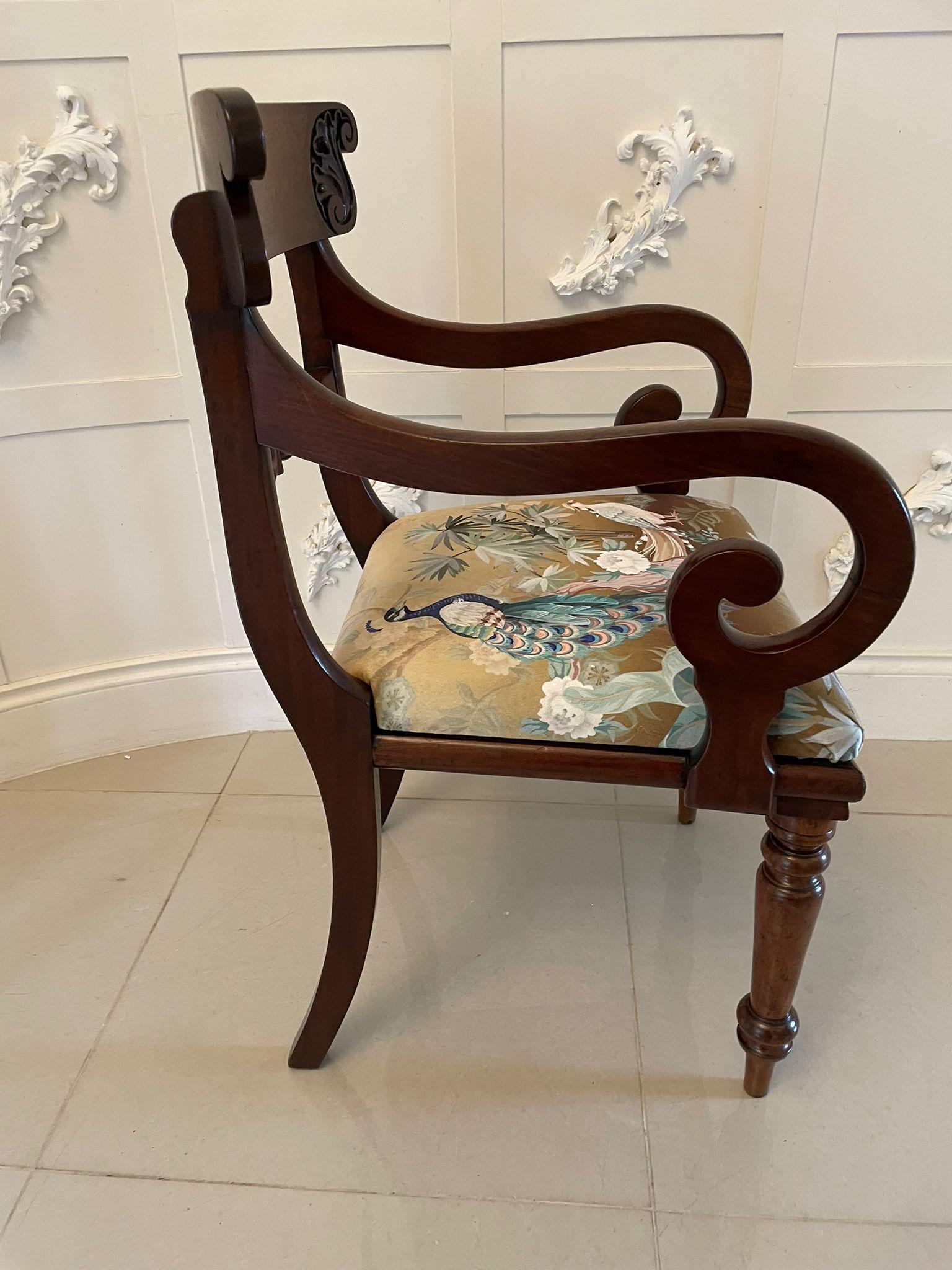 Early 19th Century Antique Regency Quality Mahogany Desk Chair For Sale