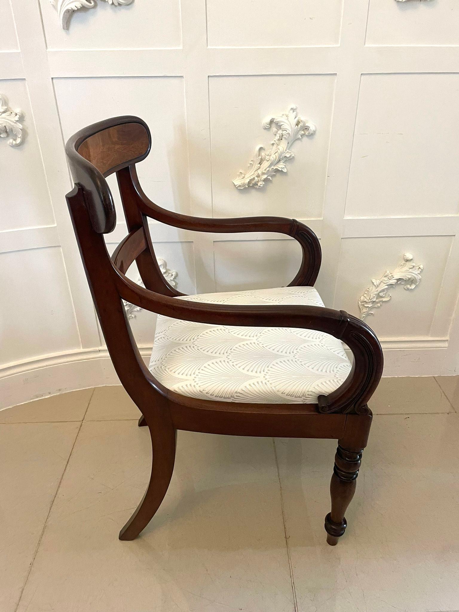 Other Antique Regency Quality Mahogany Desk Chair  For Sale