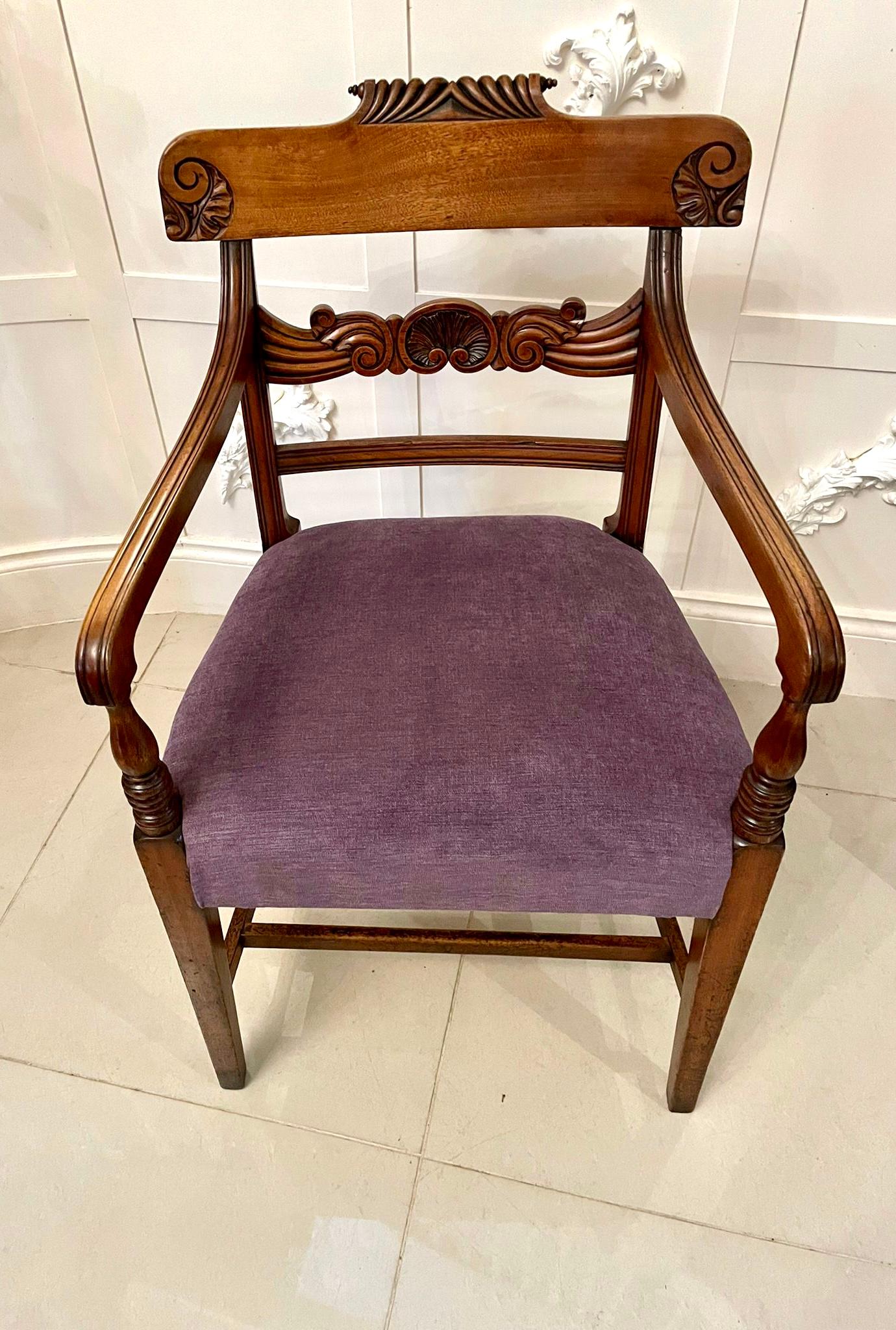 Antique Regency Quality Mahogany Desk Chair For Sale 1