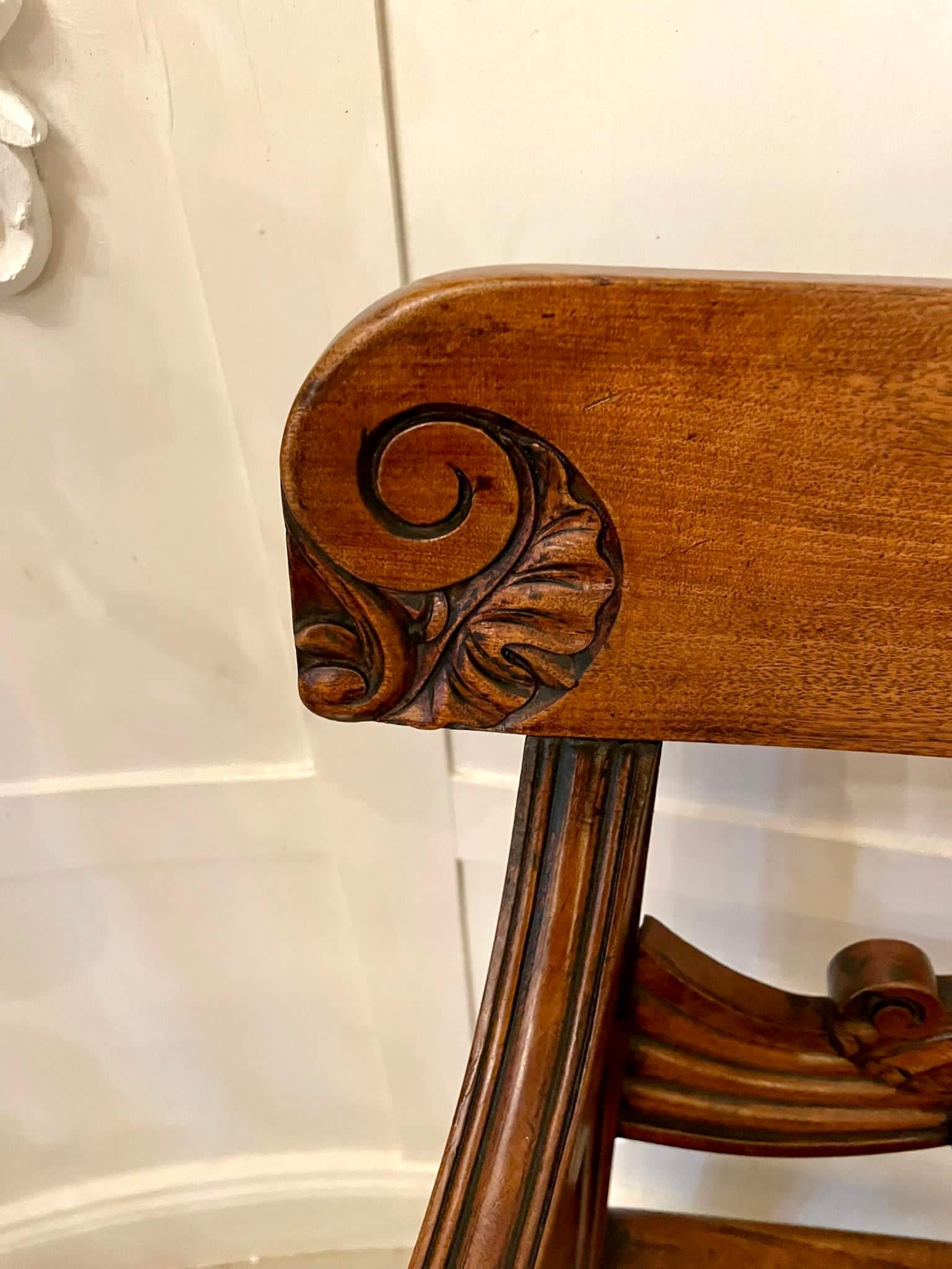 Antique Regency Quality Mahogany Desk Chair For Sale 2