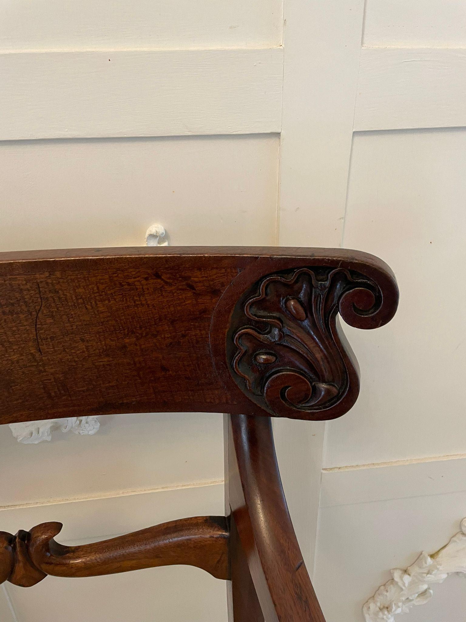 Antique Regency Quality Mahogany Desk Chair For Sale 3