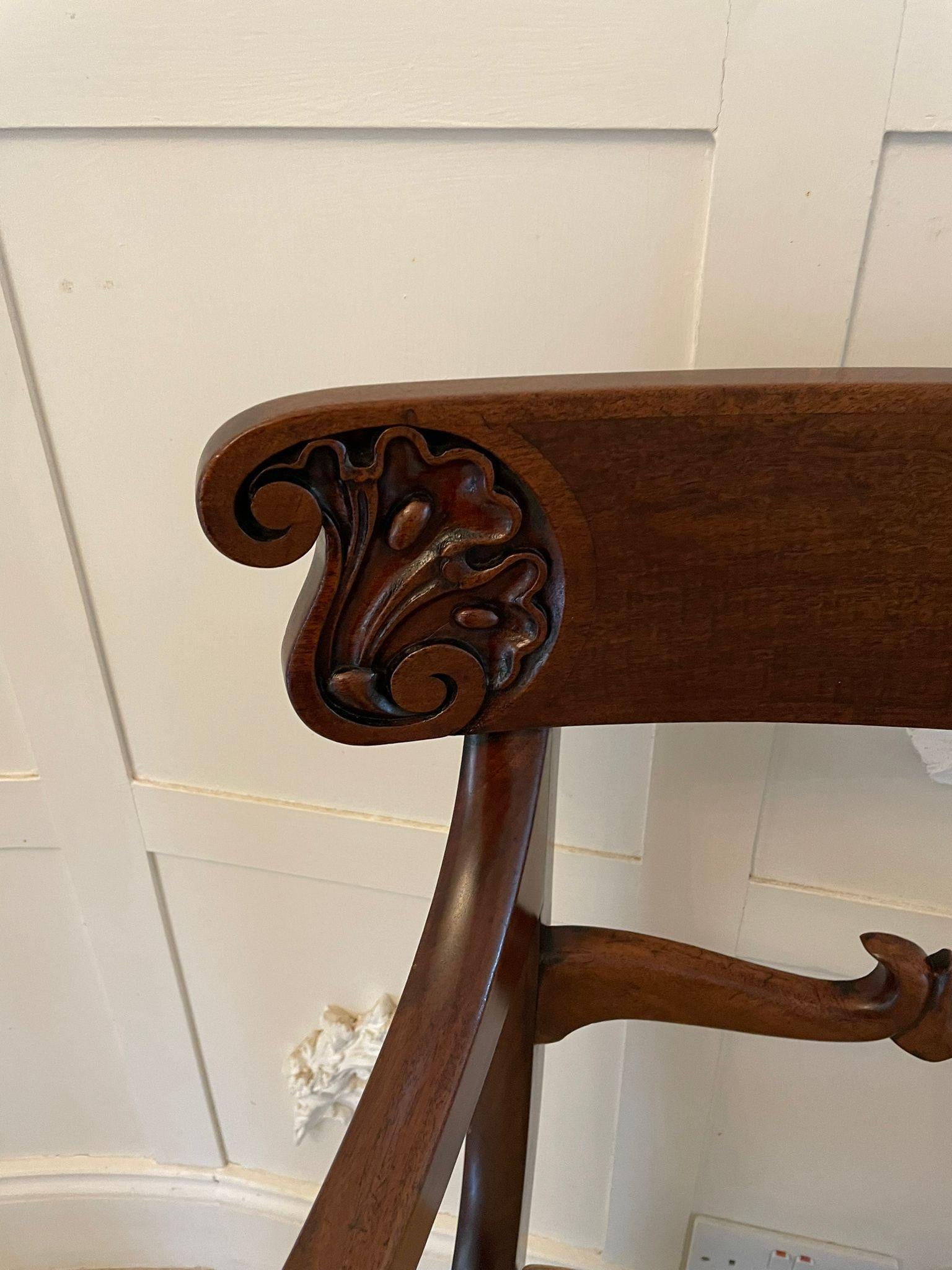 Antique Regency Quality Mahogany Desk Chair For Sale 4