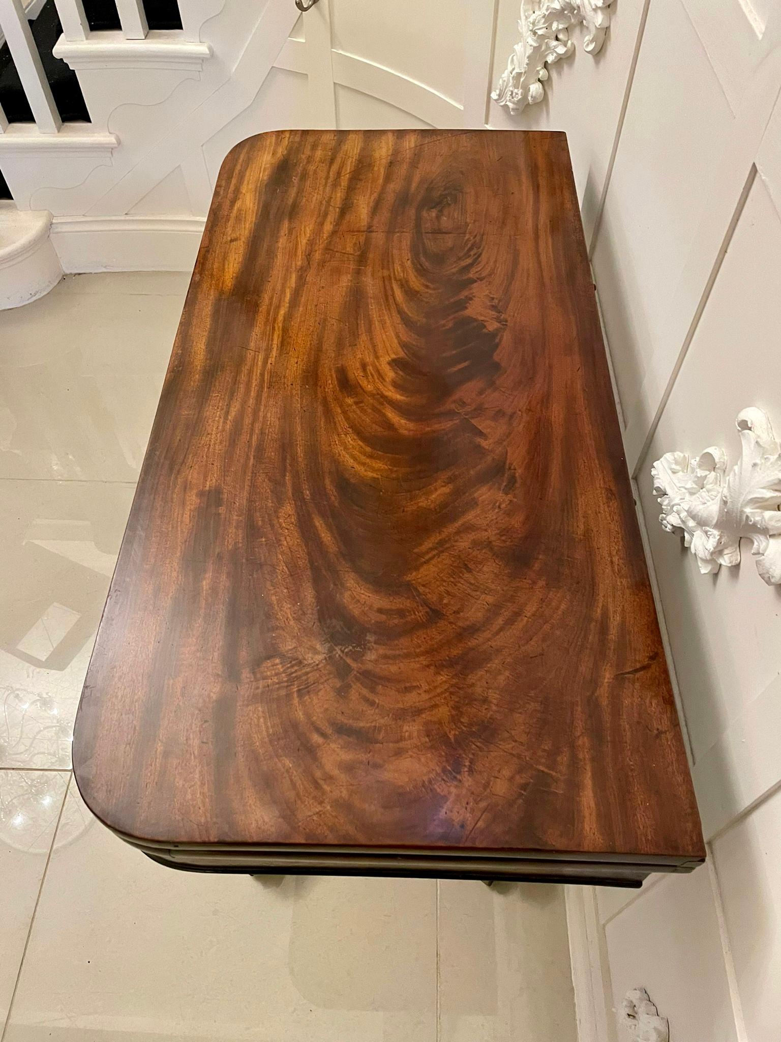 Antique Regency Quality Mahogany Fold Over Card Table 4