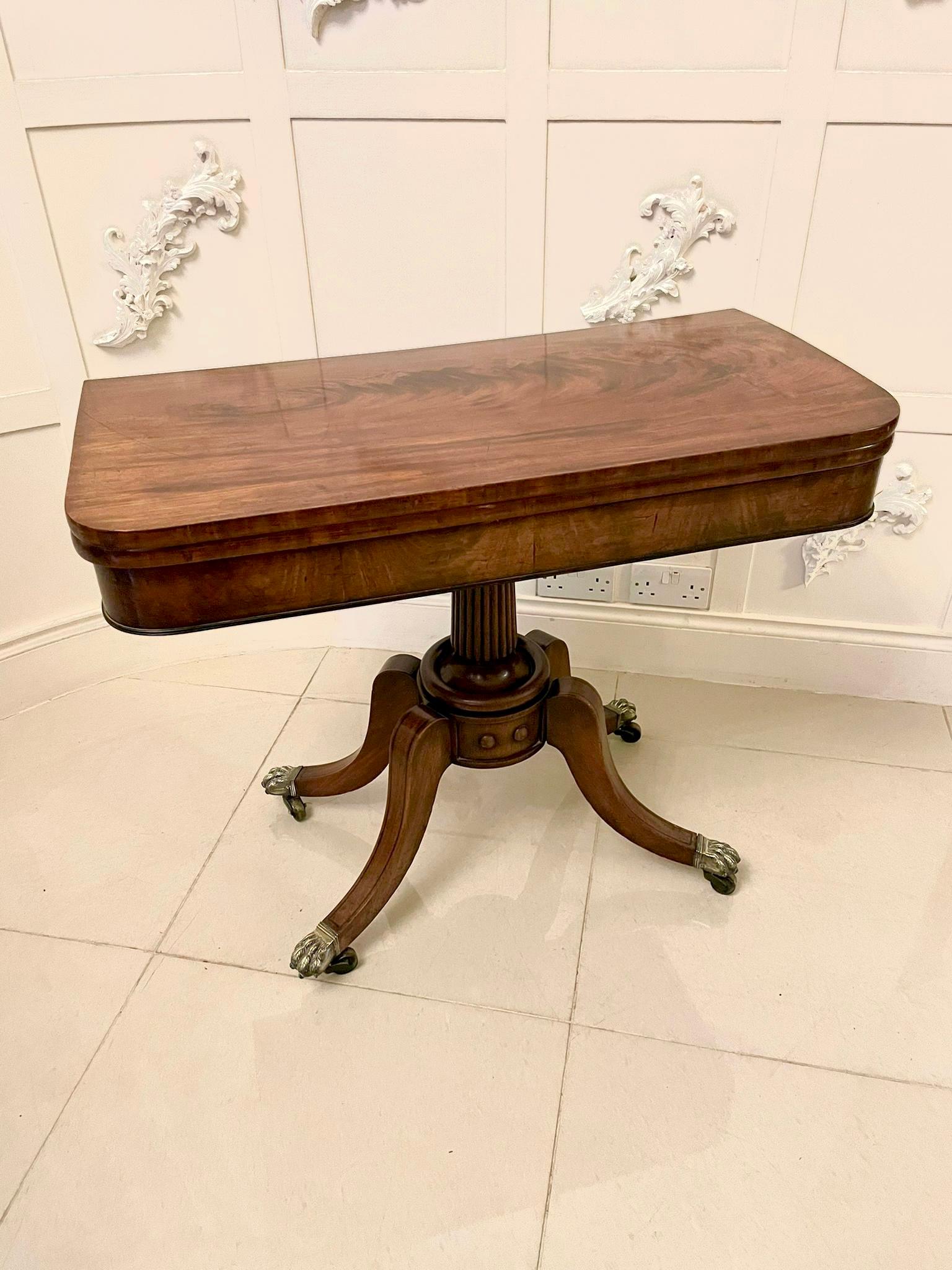 Antique Regency Quality Mahogany Fold Over Card Table 6