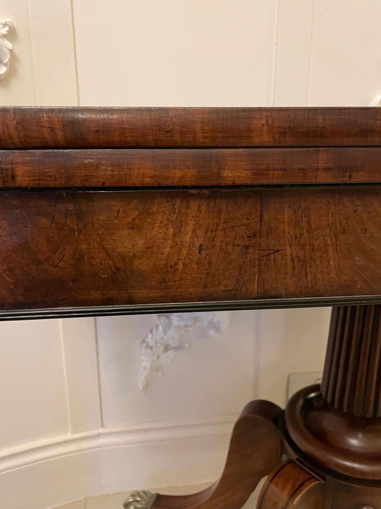 Antique Regency Quality Mahogany Fold Over Card Table 1
