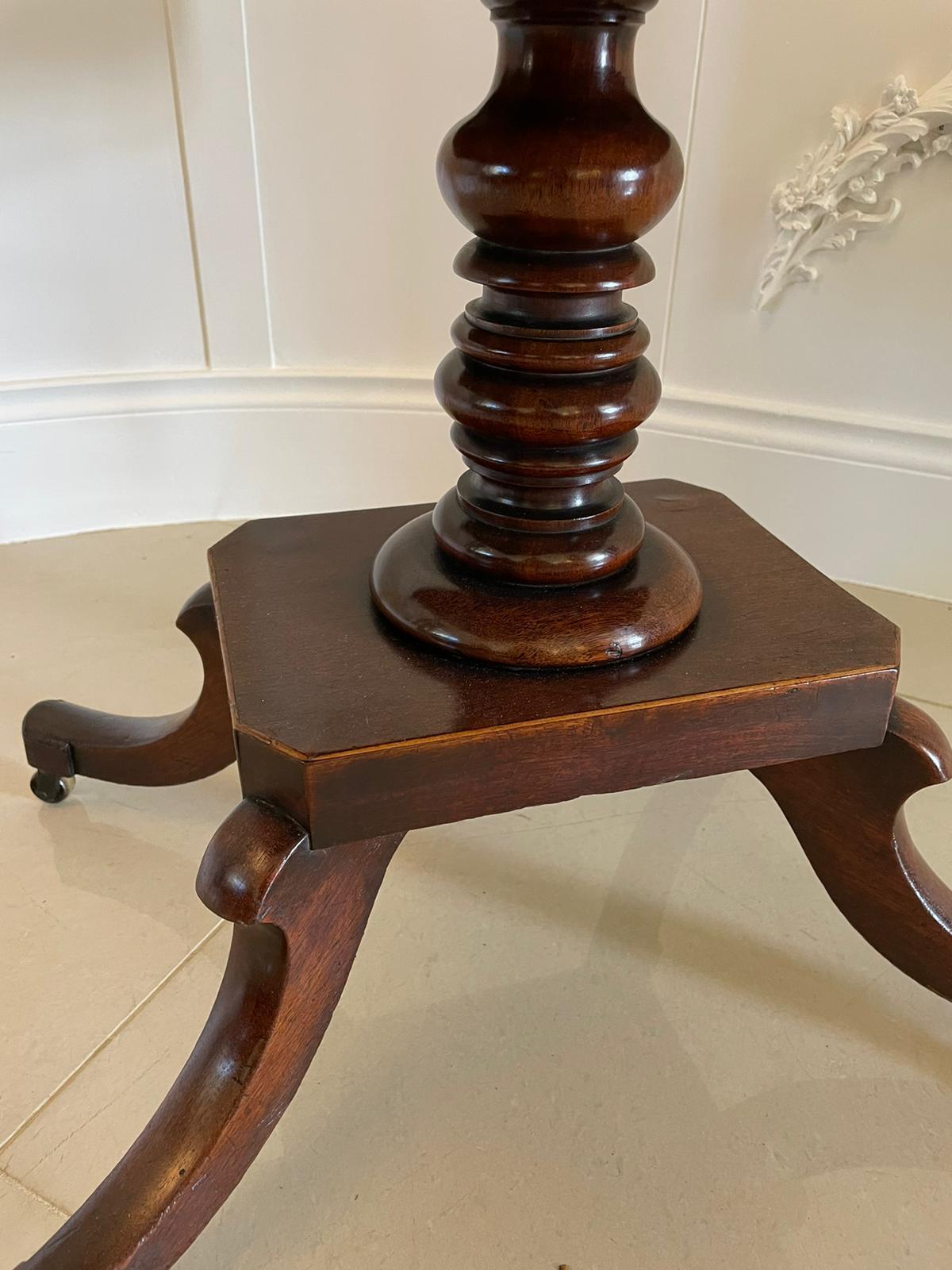 Antique Regency Quality Mahogany Free Standing Lamp / Side Table For Sale 7