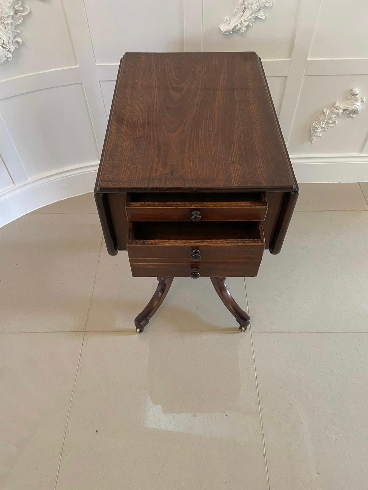 Antique Regency Quality Mahogany Free Standing Lamp / Side Table For Sale 1