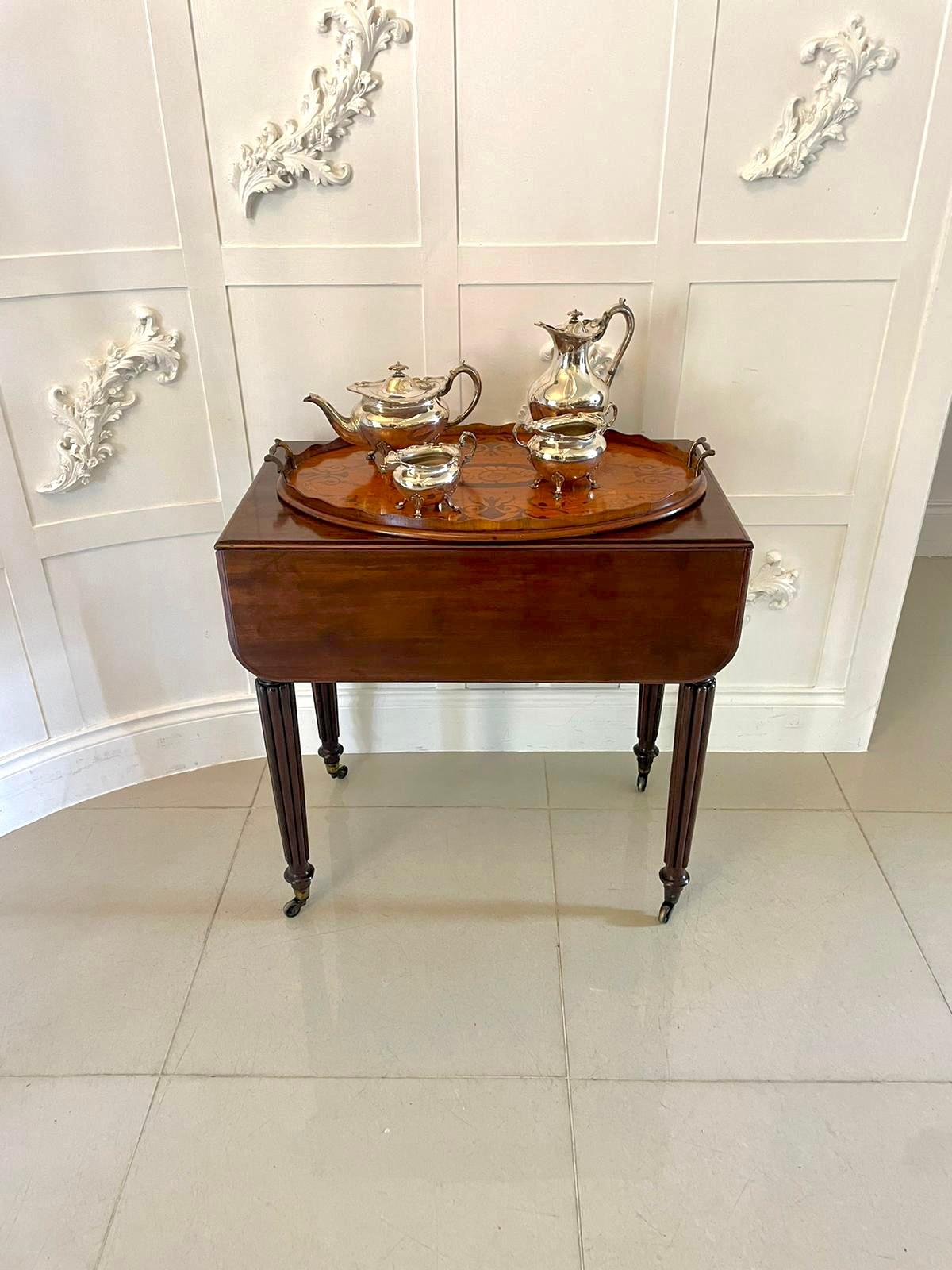 English Antique Regency Quality Mahogany Pembroke Table  For Sale
