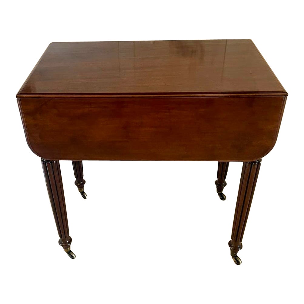 Ancienne table Pembroke en acajou de qualité Régence